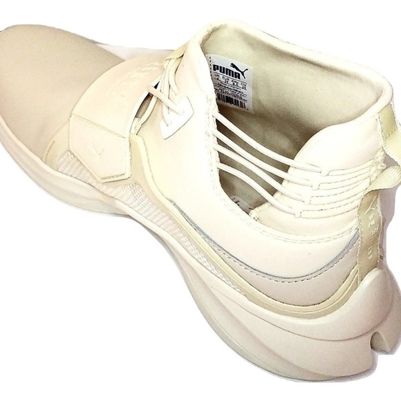 Fenty Puma Rihanna High Top Sneakers Cream Sz 8.5 - Picture 2 of 5